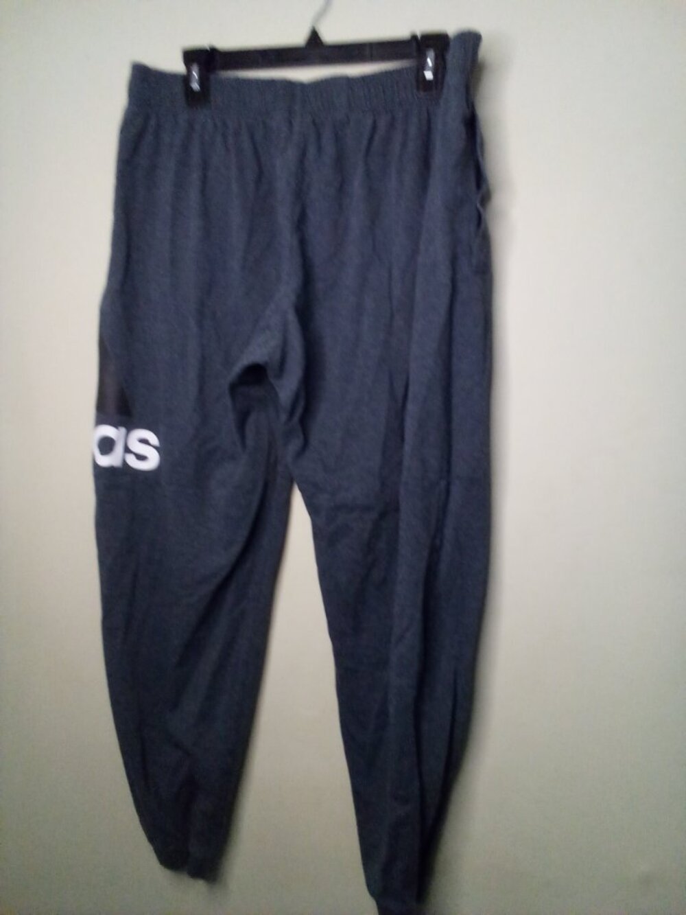 Adidas Jogger Pants Men XL Spellout Logo Elastic Gray - Picture 9 of 14
